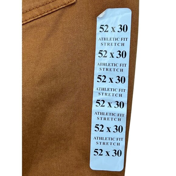 Tru Nation Mens Athletic Fit Stretch Jean Pants 52 x 30 Brown Denim 5-Pocket New - Picture 5 of 9